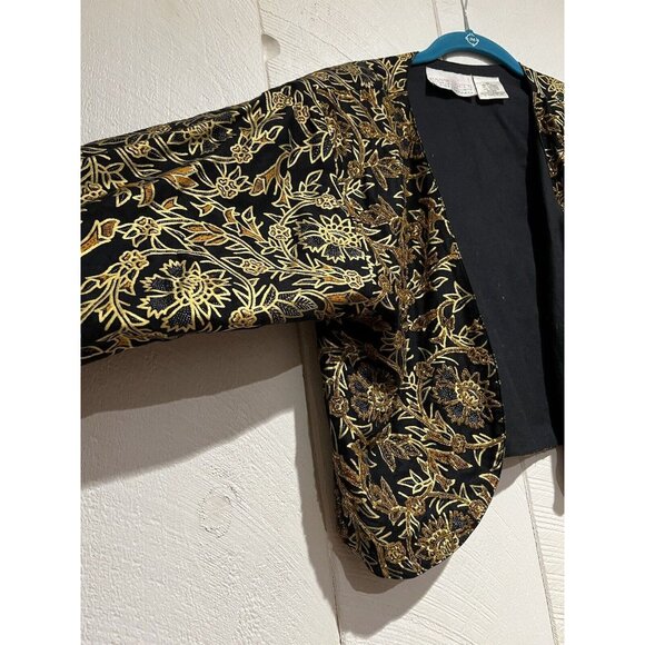 Vintage Passports of Pier 1 Imports jacket Beaded Large Women’s Cropped Floral - Picture 2 of 12